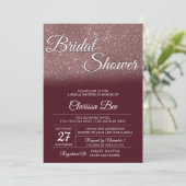 Invitation Rose à la douche nuptiale Gold and Burg (Debout devant)