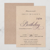 Invitation ROSE À PAILlettes SIMPLE POUR TOUS ÂGES ANNIVERSAI (Devant / Derrière)