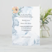 Invitation Rose à une personne et Dusty Blue 2 Mariage (Debout devant)