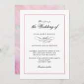 Invitation Rose Agate Simple Élégance (Devant / Derrière)