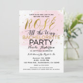 Invitation Rosé All Way Bachelorette Party Rose & Or (Debout devant)