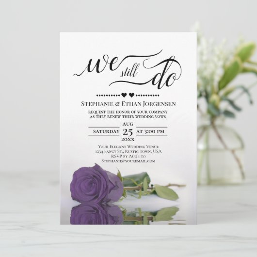 Invitation Rose Améthyste Nous Faisons Toujours Mariage Vow R (Debout devant)