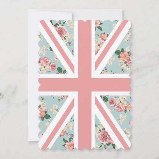 Invitation Rose anglais Union Jack Floral Pattern (Devant)