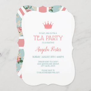 Invitation Rose anglais Union Jack Tea Party