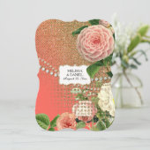 Invitation Rose anglais vintage Glam Old Hollywood Regency (Debout devant)