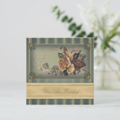 Invitation Rose antique (bleu) (Debout devant)