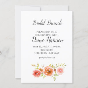 Invitation Rose Aquarelle Florale Mariage Bride