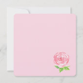 Invitation Rose aquarelle peinte à la main BON ANNIVERSAIRE  (Dos)