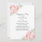 Invitation Rose Aquarelle rose Floral Engagement Party Invi (Devant)