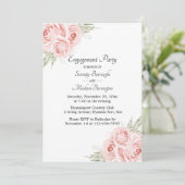 Invitation Rose Aquarelle rose Floral Engagement Party Invi (Debout devant)
