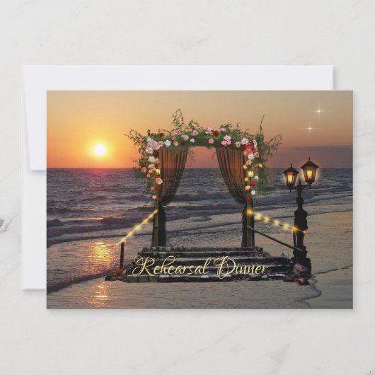 Invitation Rose Arbor Beach Répétition de mariage Dîner (Devant)