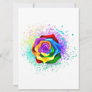 Invitation Rose arc-en-ciel coloré