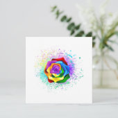 Invitation Rose arc-en-ciel coloré (Debout devant)