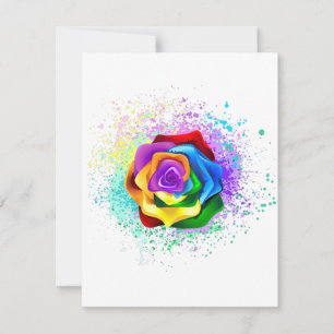 Invitation Rose arc-en-ciel coloré