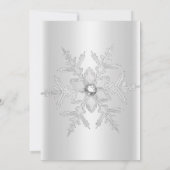 Invitation Rose Argent Flocon de Neige Sweet 16 (Dos)