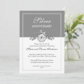 Invitation rose argentée 25e anniversaire de mariage (Debout devant)
