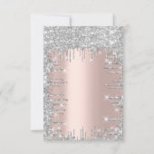 Invitation Rose argentée luxueuse de mariage de 16e anniversa (Dos)