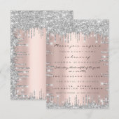 Invitation Rose argentée luxueuse de mariage de 16e anniversa (Devant / Derrière)