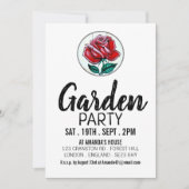 Invitation Rose artistique, Garden Party (Devant)