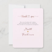 Invitation Rose ArtsApp Faux Merci de douche en or (Dos)