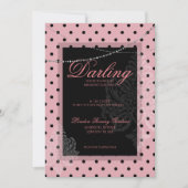 Invitation Rose avec pois noirs petit-déjeuner brunch (Devant)