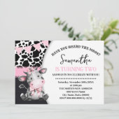 Invitation Rose Avez-vous entendu la vache Moos 2e anniversai (Debout devant)