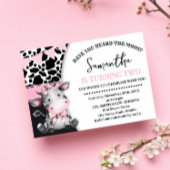 Invitation Rose Avez-vous entendu la vache Moos 2e anniversai