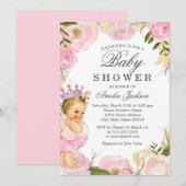Invitation Rose Baby Princess C'est une fille Baby shower Inv (Devant / Derrière)