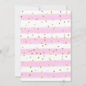 Invitation Rose. Baby shower à papillon bleu et or Floral (Dos)