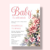 Invitation Rose | Baby shower d'hiver de l'arbre de Noël