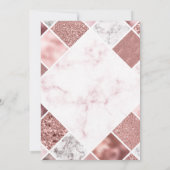 Invitation rose Baby shower d'or (Dos)