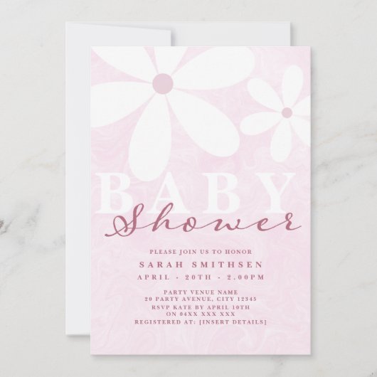 Invitation Rose Baby shower Faisy (Devant)
