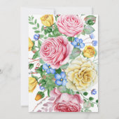 Invitation rose Baby shower Floral Jaune Rose (Dos)