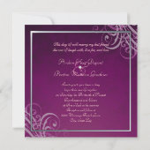 Invitation rose baroque exquise de rouleau (Dos)