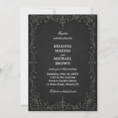 Invitation Rose Baroque Monochrome (Devant)