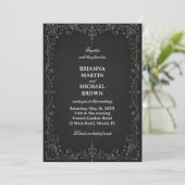 Invitation Rose Baroque Monochrome (Debout devant)