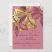 Invitation Rose bat mitzvah Bourgogne Aquarelle étoile (Devant)