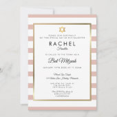 Invitation Rose bat mitzvah Gold et White (Devant)