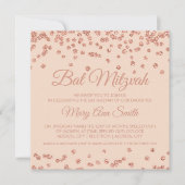 Invitation Rose bat mitzvah Gold Faux Parties scintillant Con (Devant)