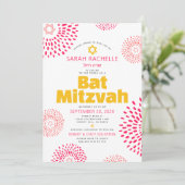 Invitation Rose Bat Mitzvah Photo Étoile Gras Explosion Froid (Debout devant)