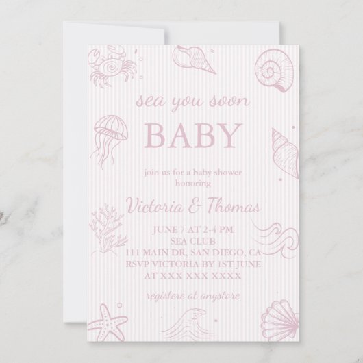 Invitation Rose Bientôt bébé Shower (Devant)