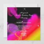 Invitation Rose Black Sweet 16 Masquerade Anniversaire (Dos)
