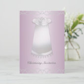 Invitation Rose Blanc Christening Gown Fille Christening (Debout devant)