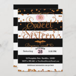 Invitation Rose blanc de noir de fête d'anniversaire du<br><div class="desc">Bonbon à Halloween 16 invitations roses blanches de noir de fête d'anniversaire</div>