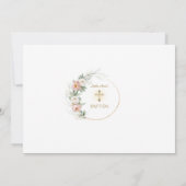 Invitation Rose blanc Dusty Floral Photo Girl Baptême (Dos)