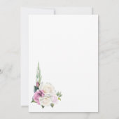 Invitation Rose Blanc Floral Mariage après la fête (Dos)