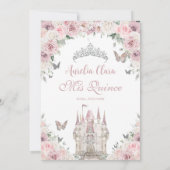 Invitation Rose Blanc Floral Princesse Château Quinceañera XV (Dos)