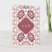 Invitation Rose Blanc Ikat Combinaison Sikh Mariage (Dos)