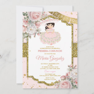 Invitation Rose & Blanc Mexicain Presentación De Tres Años