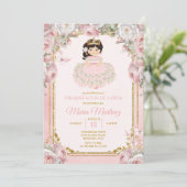 Invitation Rose Blanc Mexicaine Niña Presentación De Tres Año (Debout devant)